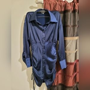 (Used) J.ING Talulla Blue Shirt Dress Dark Blue XS